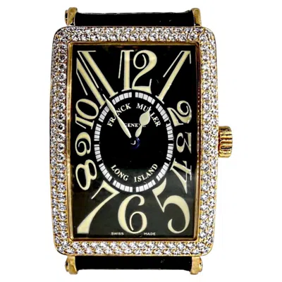 Pre-owned Franck Muller Gold Long Island Model Automatic Diamond Bezel Wrist Watch In Multi