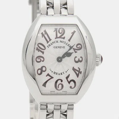 Pre-owned Franck Muller Heart To Heart Quartz Stainless Steel Women's Wristwatch 26 Mm In White