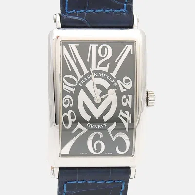 Pre-owned Franck Muller Long Island 10002qz Quartz Black Stainless Steel Men's Wristwatch 30mm