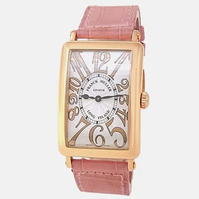 Pre-owned Franck Muller Long Island 952 Qz Rel Quartz Silver 18k Rose Gold Women's Wristwatch 26 Mm