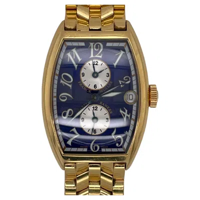 Pre-owned Franck Muller Master Banker 18k Gold Blue Dial Men's Automatic Watch 5850 Mb