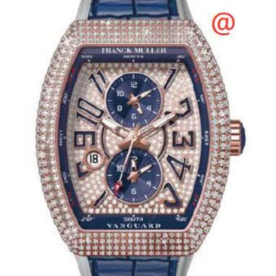 Franck Muller Master Banker Chronograph Automatic Diamond Blue Dial Men's Watch V45mbscdtdcd5nbu(dia In Black
