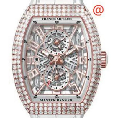 Franck Muller Master Banker Skeleton Chronograph Automatic Diamond Men's Watch V45mbscdtsqtd5nbc(blc In Pink