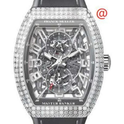 Franck Muller Master Banker Skeleton Chronograph Automatic Diamond Men's Watch V45mbscdtsqtdactt(ttb In Gray