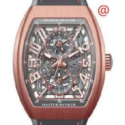 Franck Muller Master Banker Skeleton Chronograph Automatic Men's Watch V45mbscdtsqt5nbrtt(ttblc5nbr) In Pink