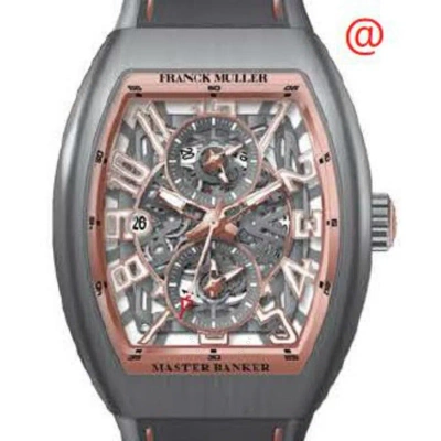 Franck Muller Master Banker Skeleton Chronograph Automatic Men's Watch V45mbscdtsqtttbr5n(5nblc5n) In Gold Tone / Grey / Rose / Rose Gold Tone / Skeleton