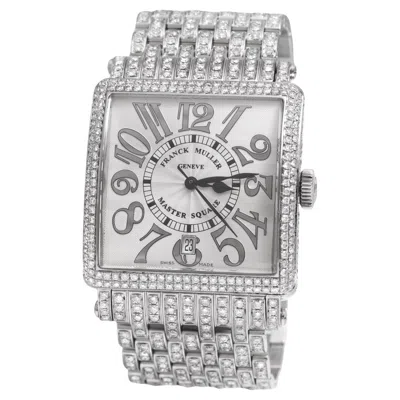 Pre-owned Franck Muller Master Square Full Pavé Diamonds Watch & Diamond Strap, Automatic In Multi