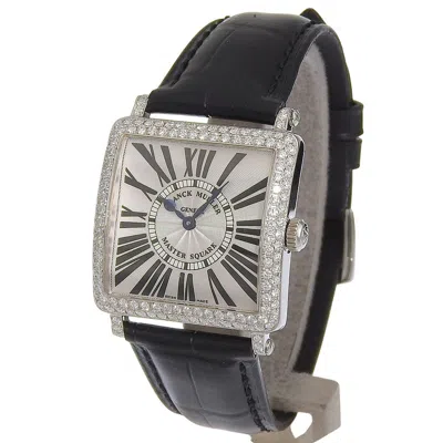 Pre-owned Franck Muller Master Square Quartz Stainless Steel And Alligator With Diamond Bezel And Lugs Watch () In Multi