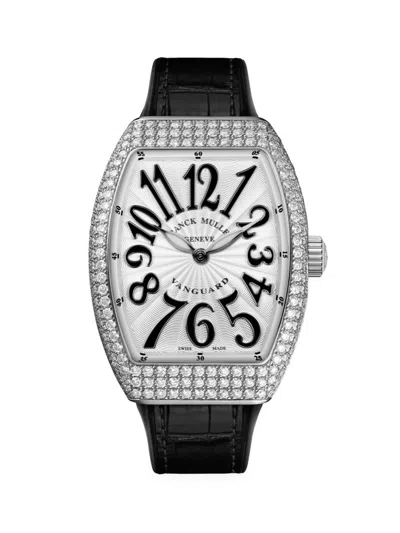 Franck Muller Men's Vanguard Stainless Steel, Diamond, Alligator & Rubber Strap Watch In Blue