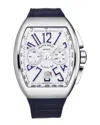 Franck Muller Vanguard Mens Chronograph Automatic Watch 45ccwhtblu