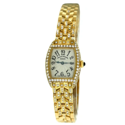 Franck Muller Cintree Curvex Quartz Diamond White Dial Ladies Watch 2500qzd In Gold