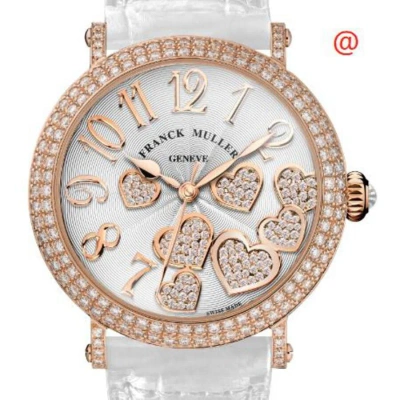 Franck Muller Round Heart Quartz Diamond Silver Dial Ladies Watch 8035heartreldcocd(blc5n)-wtstrap In White