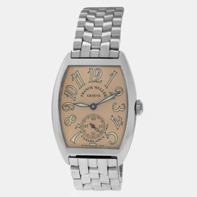 Pre-owned Franck Muller Salmon Stainless Steel Casablanca 7500s6 Manual Winding Women's Wristwatch 28 Mm