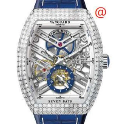 Franck Muller Seven Days Hand Wind Diamond Men's Watch V41s6sqtdacbu(blcnrbl) In Blue