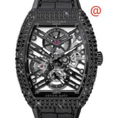 Franck Muller Seven Days Hand Wind Diamond Men's Watch V41s6sqtdacnrnr(nrgrigri) In Black