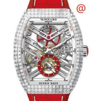Franck Muller Seven Days Hand Wind Diamond Men's Watch V41s6sqtdacrg(blcnrrge) In Red