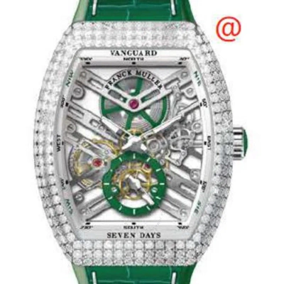 Franck Muller Seven Days Hand Wind Diamond Men's Watch V41s6sqtdacvr(blcnrvr) In Green