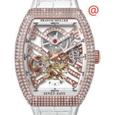 Franck Muller Seven Days Hand Wind Diamond Men's Watch V41s6sqtdmvtd5nbc(blcnrrge) In White
