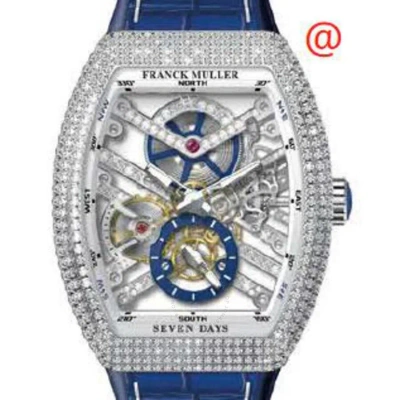 Franck Muller Seven Days Hand Wind Diamond Men's Watch V41s6sqtdmvtdacbu(blcnrbl) In Blue