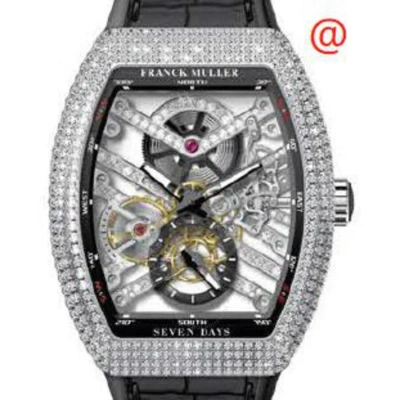 Franck Muller Seven Days Hand Wind Diamond Men's Watch V41s6sqtdmvtdacnr(nrblcrge) In Black