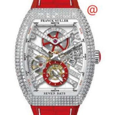 Franck Muller Seven Days Hand Wind Diamond Men's Watch V41s6sqtdmvtdacrg(blcnrrge) In Red