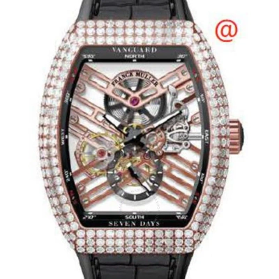 Franck Muller Seven Days Hand Wind Diamond Men's Watch V45s6sqtd5nnr(nrblcrge) In Black