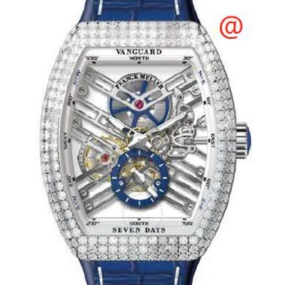 Franck Muller Seven Days Hand Wind Diamond Men's Watch V45s6sqtdacbu(blcnrbl) In Blue