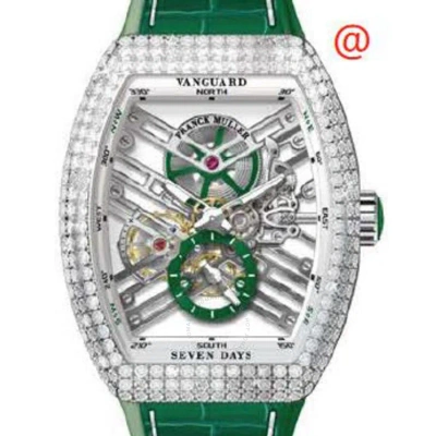 Franck Muller Seven Days Hand Wind Diamond Men's Watch V45s6sqtdacvr(blcnrvr) In Green