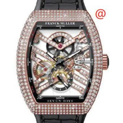 Franck Muller Seven Days Hand Wind Diamond Men's Watch V45s6sqtdmvtd5nnr(nrblcrge) In Black