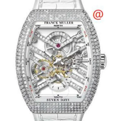 Franck Muller Seven Days Hand Wind Diamond Men's Watch V45s6sqtdmvtdacbc(blcnrrge) In Metallic
