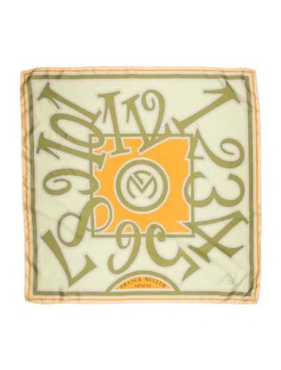 Pre-owned Franck Muller Silk Printed Scarf In Neutral