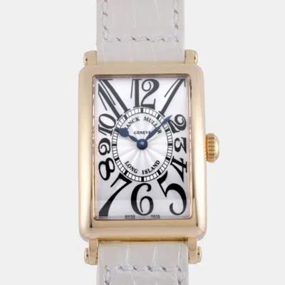 Pre-owned Franck Muller Silver 18k Rose Gold Long Island 902qz5n-4213 Women's Wristwatch 24 Mm