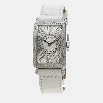 Pre-owned Franck Muller Silver 18k White Gold And Diamond Long Island Women's Wristwatch 22 Mm