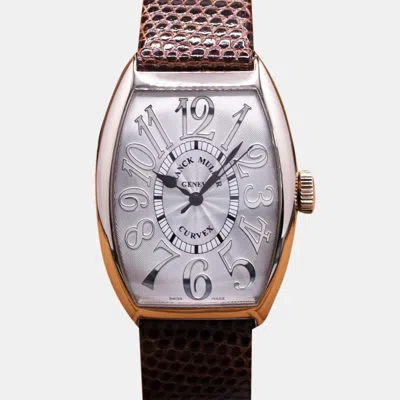 Pre-owned Franck Muller Silver 18k White Gold Cintree Curvex 5850 Sc Automatic Women's Wristwatch 32 Mm