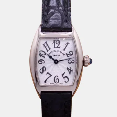 Pre-owned Franck Muller Silver 18k White Gold Curvex 2502qz Quartz Women's Wristwatch 25 Mm