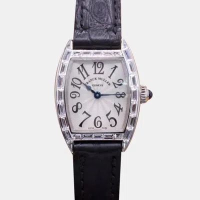 Pre-owned Franck Muller Silver 18k White Gold Diamond Curvex Manual Winding Women's Wristwatch 20 Mm