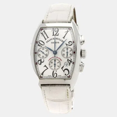 Pre-owned Franck Muller Silver Stainless Steel Tonneau Curvex 7880ccat Men's Wristwatch 35mm