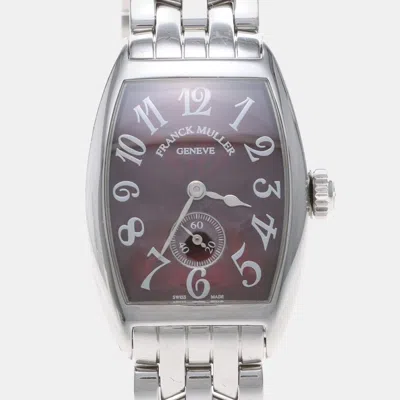 Pre-owned Franck Muller Stainless Steel Tonneau Curvex Women's Wristwatch 25 Cm In Red