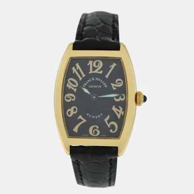 Pre-owned Franck Muller Sunset 1752 Qz Quartz 18k Yellow Gold Women's Wristwatch 24 Mm In Black