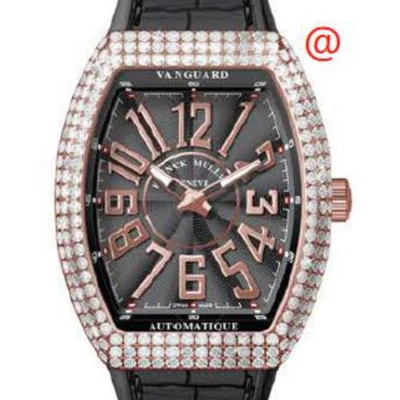 Franck Muller Vanguard Automatic Diamond Black Dial Men's Watch V41satreld5nnr(nr5n) In Red