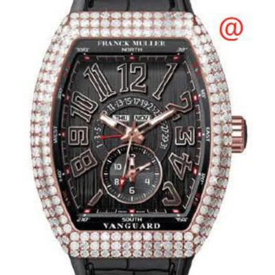 Franck Muller Vanguard Automatic Diamond Black Dial Men's Watch V45mcmbd5nnr(nrnr5n) In Gold