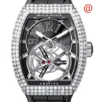 Franck Muller Vanguard Automatic Diamond Black Dial Men's Watch V50ltgravitycsd(acnr) In Gray