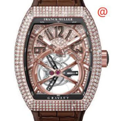 Franck Muller Vanguard Automatic Diamond Gold Dial Men's Watch V50ltgravitycsdcd(5nnr) In Brown