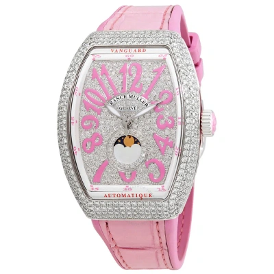 Franck Muller Vanguard Automatic Diamond Silver Dial Ladies Watch V35scatfoldcd(acrs) In Pink / Silver
