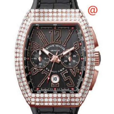 Franck Muller Vanguard Chronograph Automatic Diamond Black Dial Men's Watch V45ccdtd5nnr(nrnr5n) In Gold