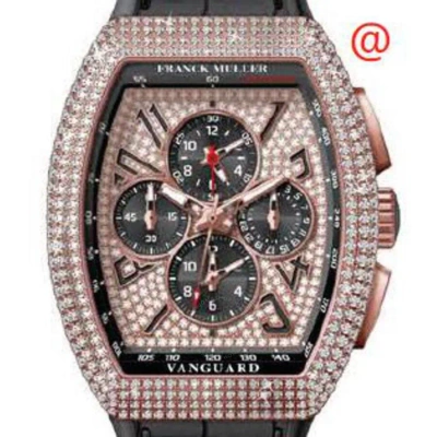 Franck Muller Vanguard Chronograph Automatic Diamond Black Dial Men's Watch V45ccmbdcd5nnr(diamnr5n) In Multi