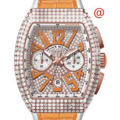 Franck Muller Vanguard Chronograph Automatic Diamond Orange Dial Men's Watch V45ccdtdcd5nor(diamor5n In Gold