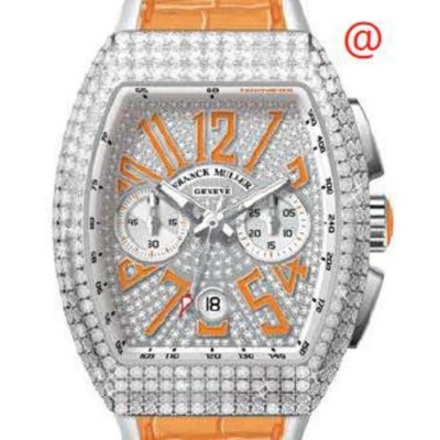 Franck Muller Vanguard Chronograph Automatic Diamond Orange Dial Men's Watch V45ccdtdcdacor(diamorac In Yellow