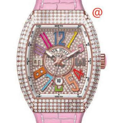 Franck Muller Vanguard Classical Automatic Diamond Rose Gold Dial Men's Watch V45scdtcoldrmdcd5nrs(d In Pink