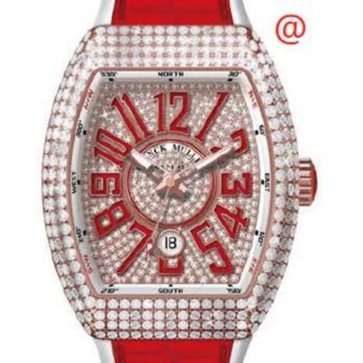 Franck Muller Vanguard Classical Automatic Diamond Rose Gold Dial Men's Watch V45scdtdcd5nrg(diamrge In Red